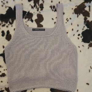 Purple Sleeveless Ribbed Crop Tank Top